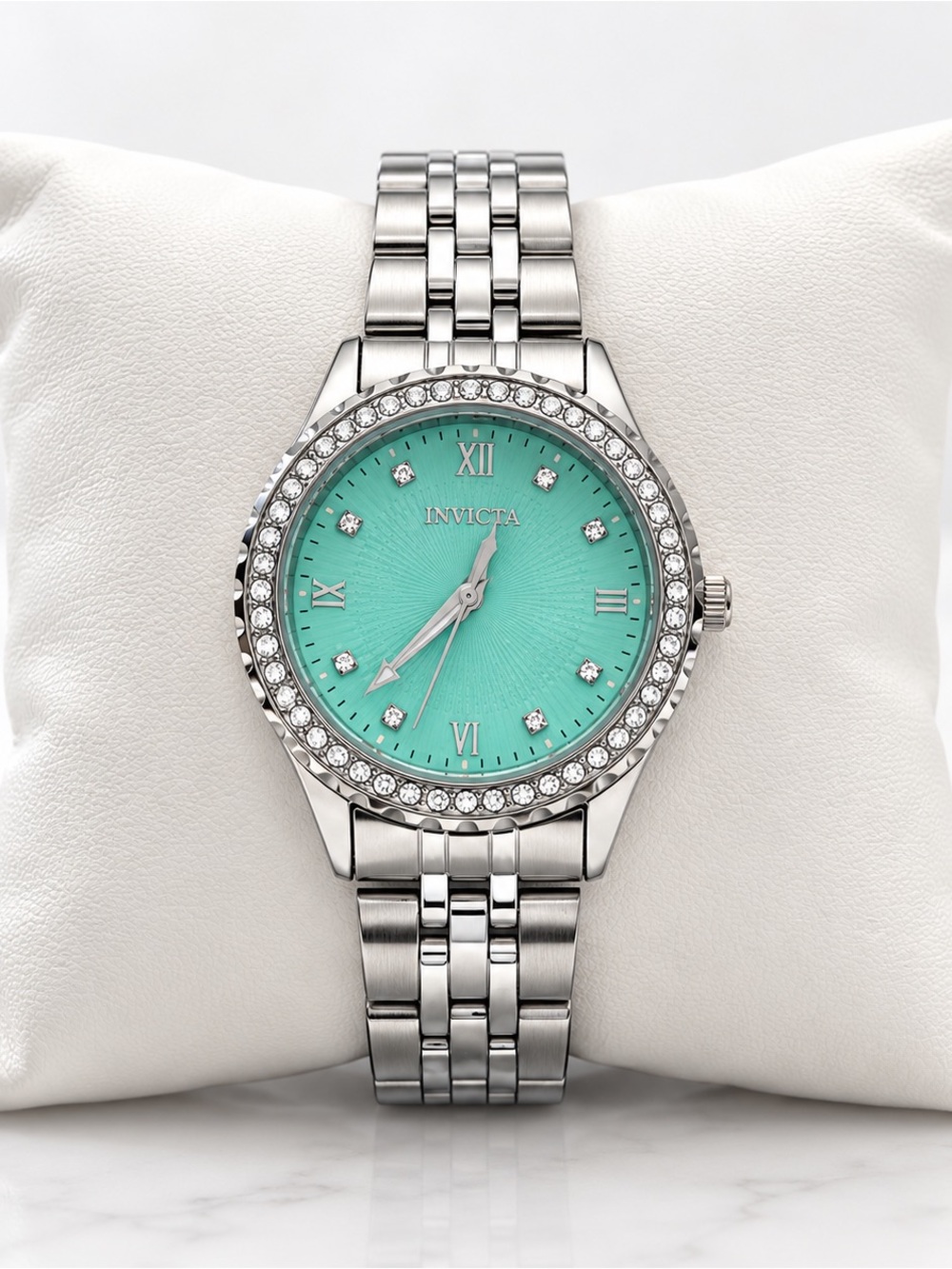 Invicta Wildflower 69227 Tiffany Blue Dial Crystal Bezel 33mm Watch w/ Box